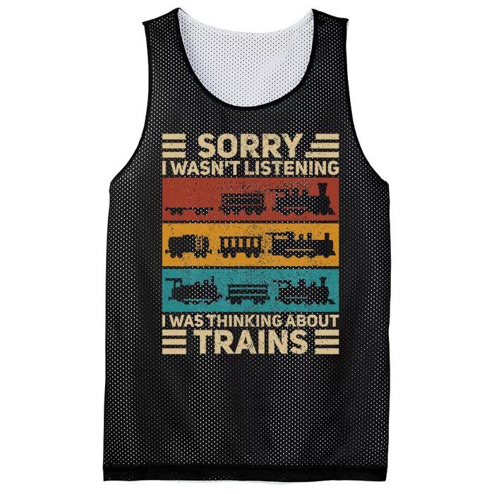 Retro Wagon Train Lover Model Railroad Conductor Funny Train Mesh Reversible Basketball Jersey Tank