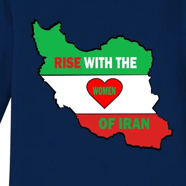 Rise With The Of Iran Freedom Flag Great Gift Baby Long Sleeve Bodysuit