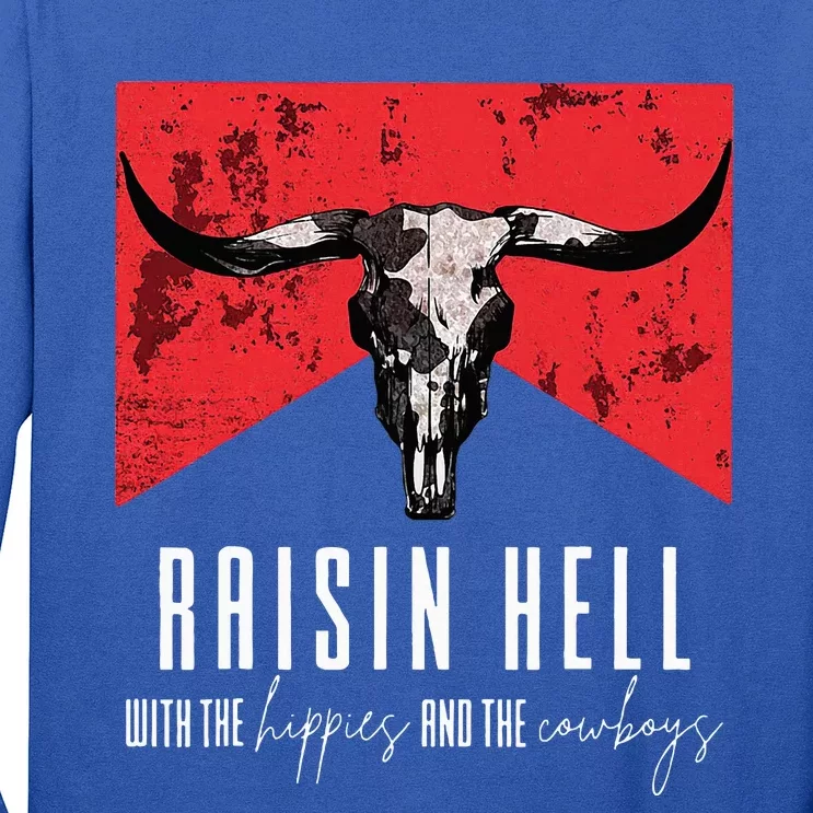 Raisinghell With The Hippies And Cowboys Western Cowhide Long Sleeve Shirt