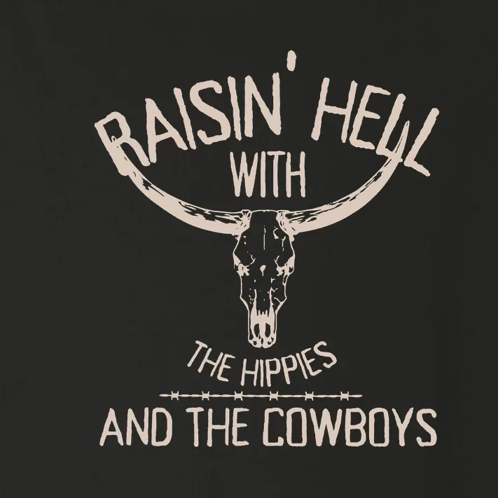 RaisingHell With The Hippies And Cowboys Western Cowhide Toddler Long Sleeve Shirt