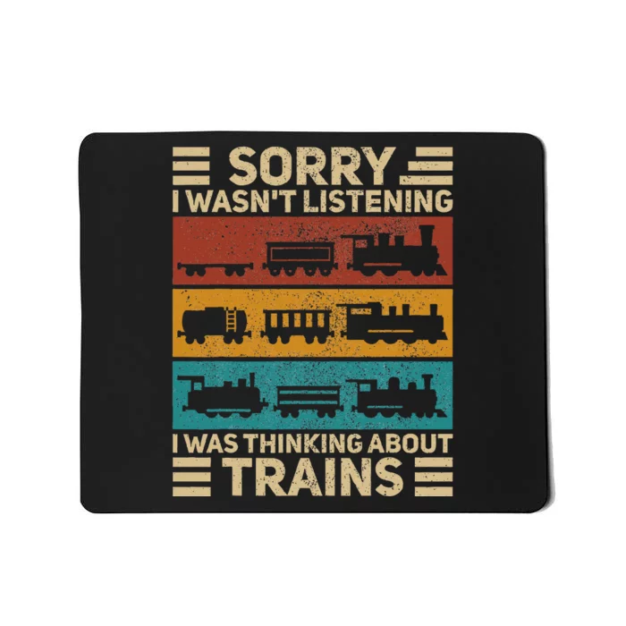 Retro Wagon Train Lover Model Railroad Conductor Mousepad