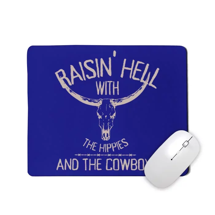 Raisinggifthell With The Hippies And Cow Western Cowhide Cool Gift Mousepad