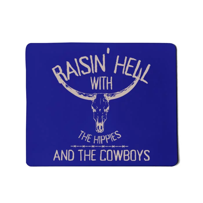 Raisinggifthell With The Hippies And Cow Western Cowhide Cool Gift Mousepad