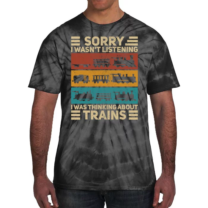 Retro Wagon Train Lover Model Railroad Conductor Funny Train Tie-Dye T-Shirt