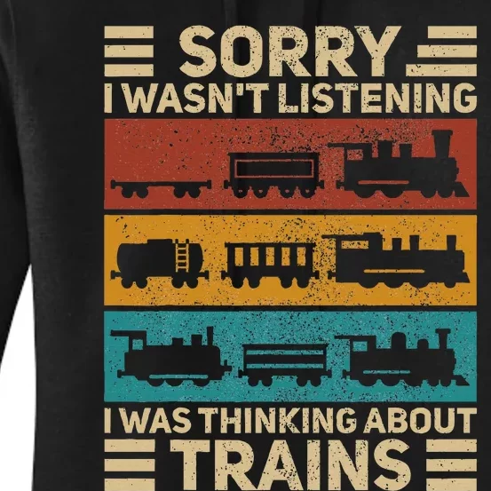 Retro Wagon Train Lover Model Railroad Conductor Women's Pullover Hoodie