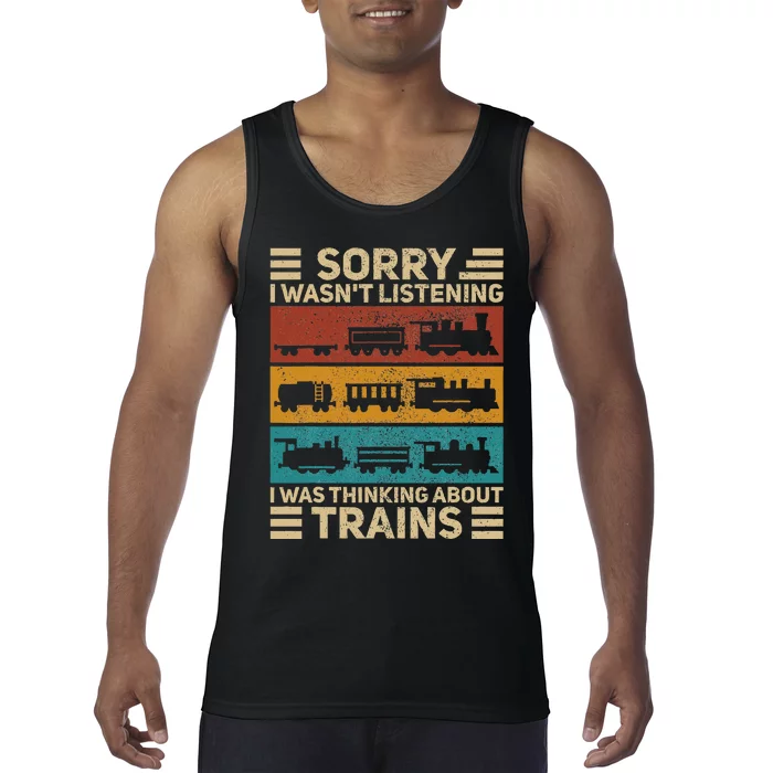 Retro Wagon Train Lover Model Railroad Conductor Tank Top