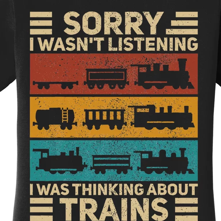 Retro Wagon Train Lover Model Railroad Conductor Women's T-Shirt