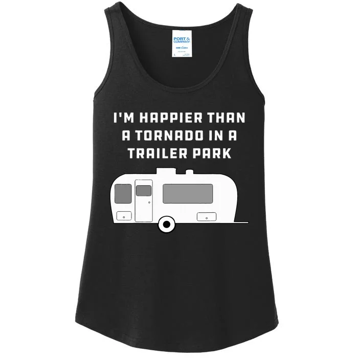 Redneck White Trash Happier Than Tornado In Trailer Park Ladies Essential Tank