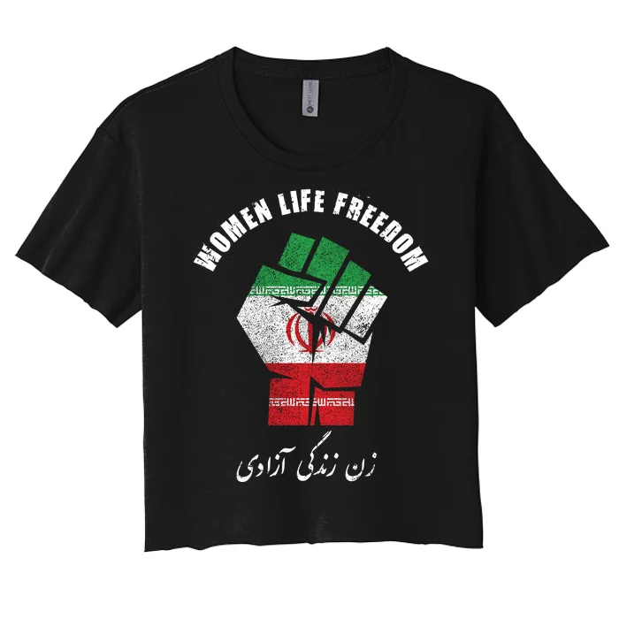 Rise With The Women Of Iran Women Life Freedom Mahsa Amini Women's Crop Top Tee