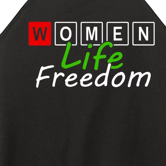 RISE WITH THE WOMEN OF IRAN Women Life Freedom Outfit Women’s Perfect Tri Rocker Tank