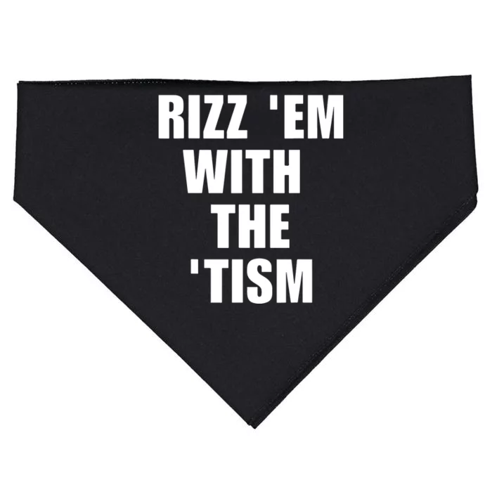 RizzEm With The Tism Funny Saying USA-Made Doggie Bandana