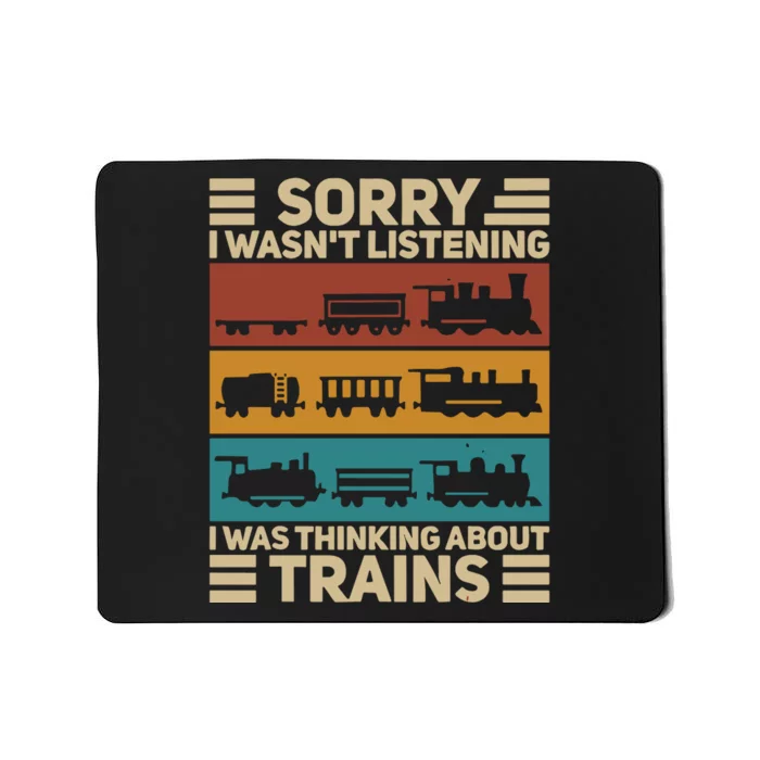 Retro Wagon Train Lover Model Railroad Conductor Funny Train Mousepad