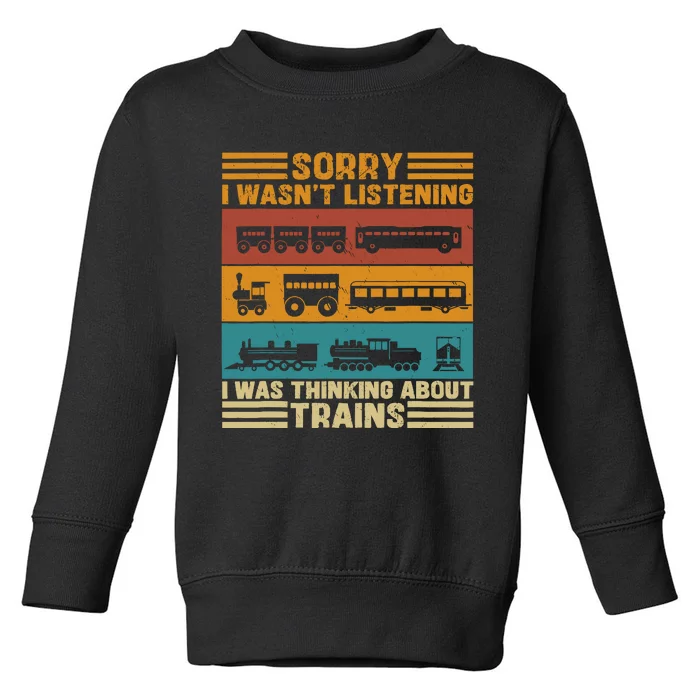 Retro Wagon Train Lover Model Railroad Conductor Funny Train Toddler Sweatshirt