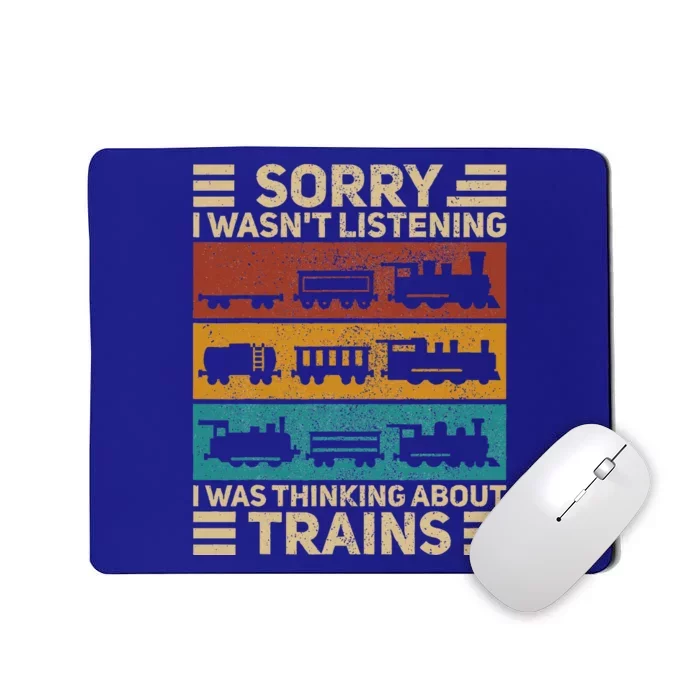 Retro Wagon Train Lover Model Railroad Conductor Funny Train Mousepad