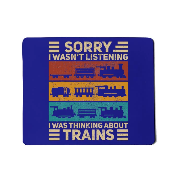 Retro Wagon Train Lover Model Railroad Conductor Funny Train Mousepad