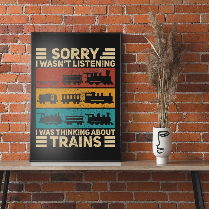 Retro Wagon Train Lover Model Railroad Conductor Funny Train Poster