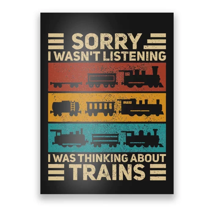 Retro Wagon Train Lover Model Railroad Conductor Funny Train Poster