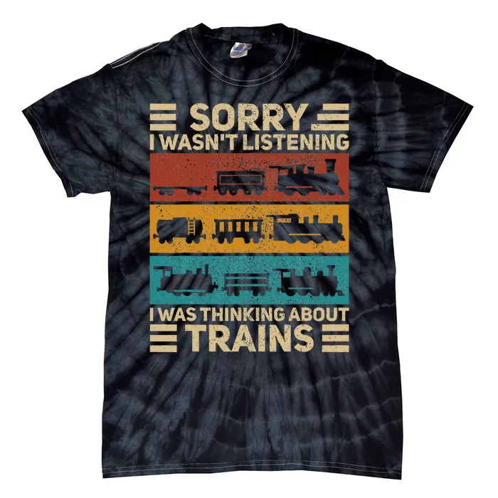 Retro Wagon Train Lover Model Railroad Conductor Funny Train Tie-Dye T-Shirt