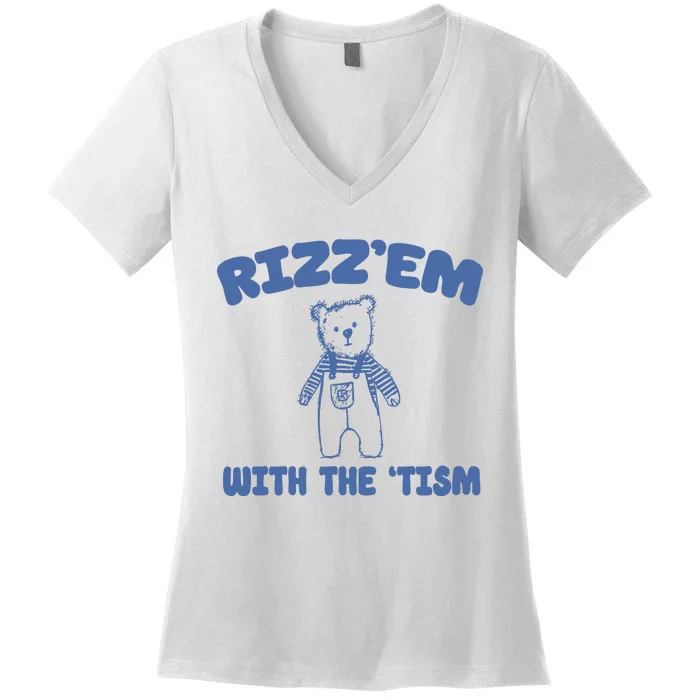 Rizzem With The Tism Women's V-Neck T-Shirt