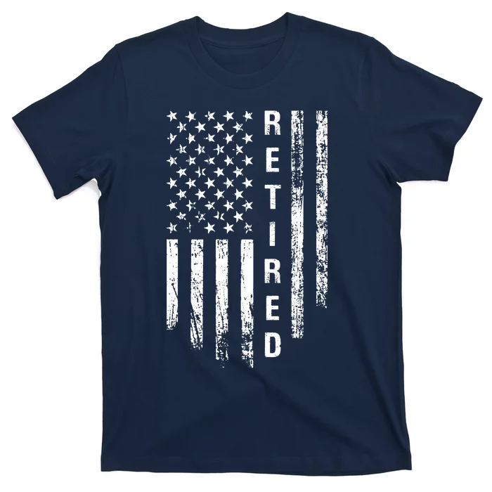 Retired With Usa Flag T-Shirt