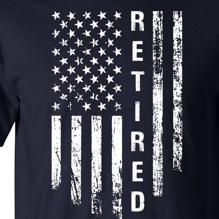 Retired With Usa Flag Tall T-Shirt