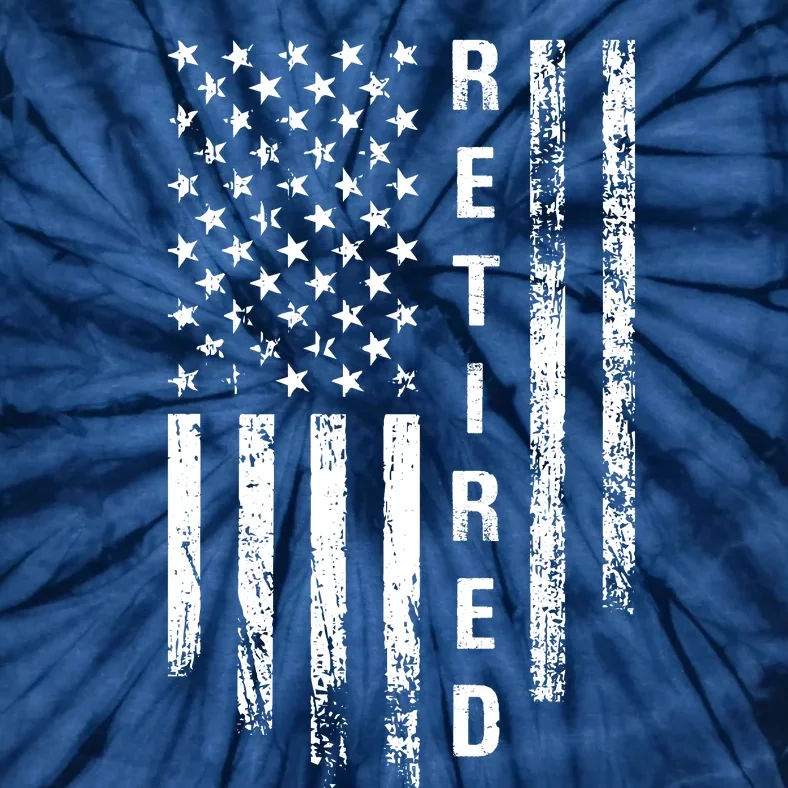 Retired With Usa Flag Tie-Dye T-Shirt