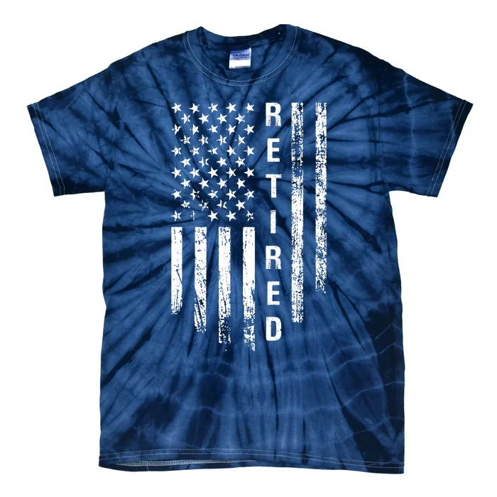 Retired With Usa Flag Tie-Dye T-Shirt