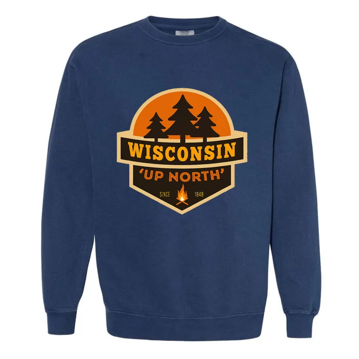 Retro Wisconsin Up North Garment-Dyed Sweatshirt