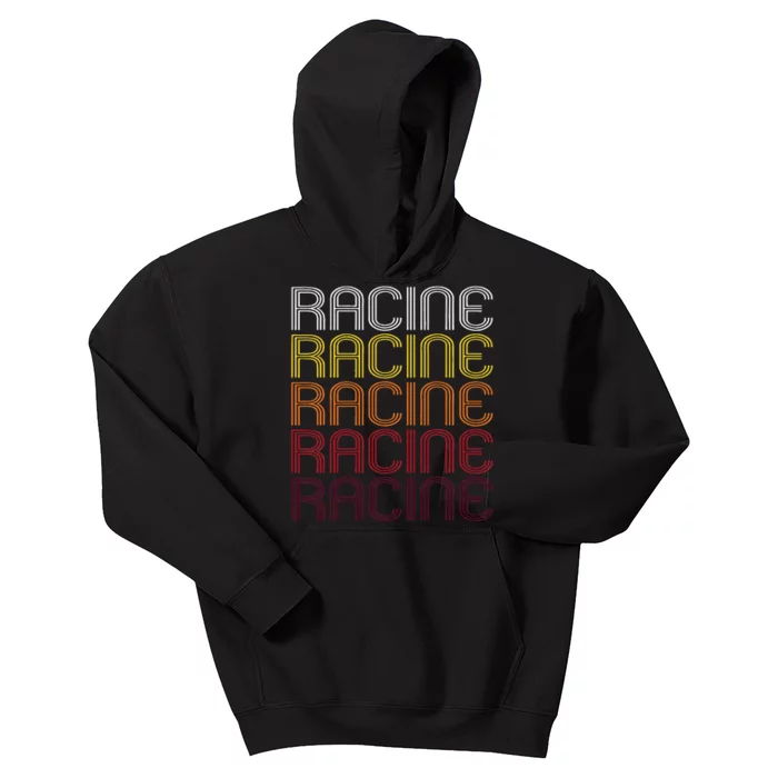 Racine Wi Vintage Style Wisconsin Kids Hoodie