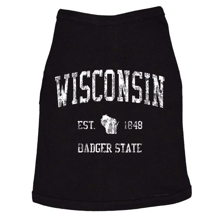 Retro Wisconsin Vintage Sports Design Doggie Tank