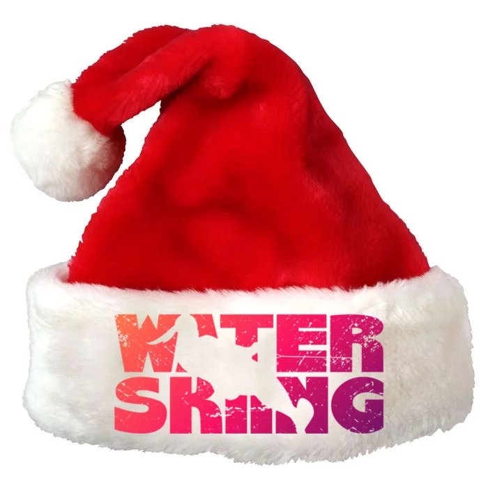 Retro Waterskiing Vintage Water Ski Skiing Sport Waterski Cute Gift Premium Christmas Santa Hat