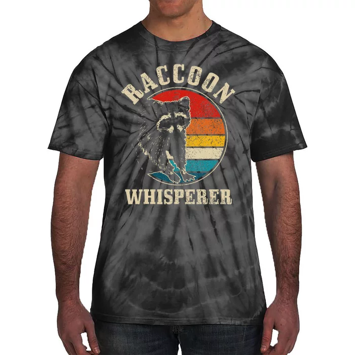 Raccoon Whisperer Vintage Retro Raccoon Tie-Dye T-Shirt