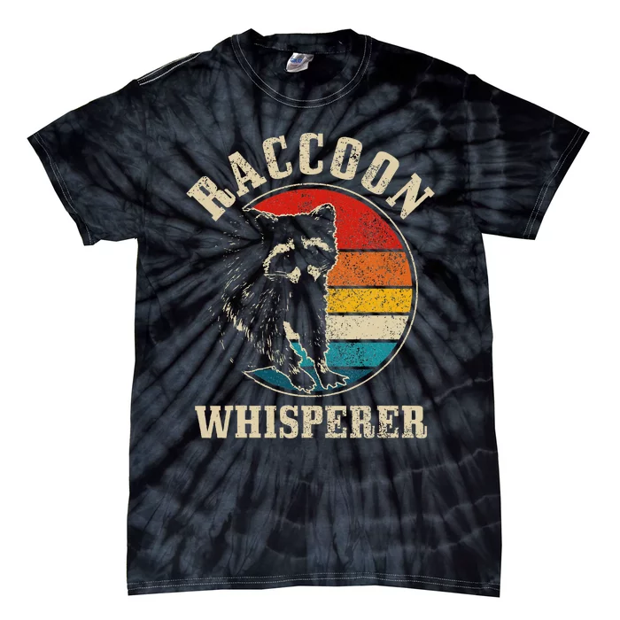 Raccoon Whisperer Vintage Retro Raccoon Tie-Dye T-Shirt