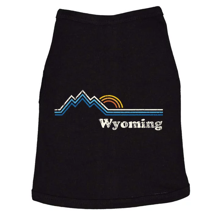 Retro Wyoming Vintage Sunrise Mountains Doggie Tank