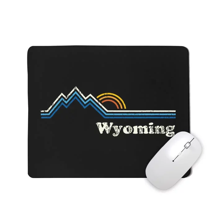 Retro Wyoming Vintage Sunrise Mountains Mousepad