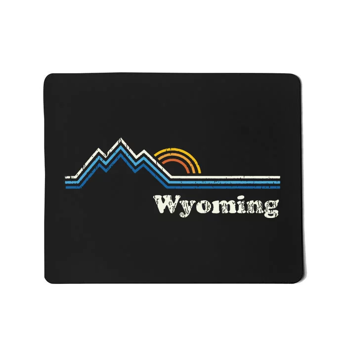 Retro Wyoming Vintage Sunrise Mountains Mousepad