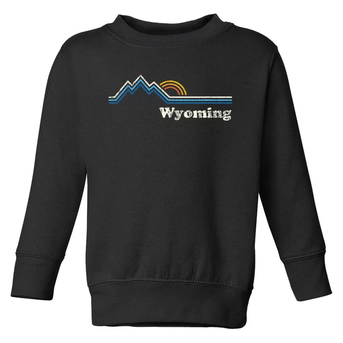 Retro Wyoming Vintage Sunrise Mountains Toddler Sweatshirt