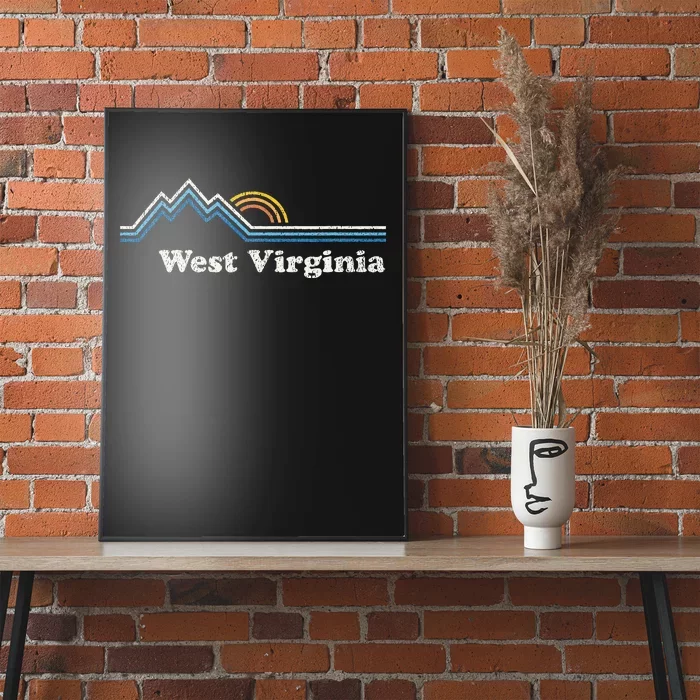 Retro West Virginia WV Vintage Sunrise Mountains Poster