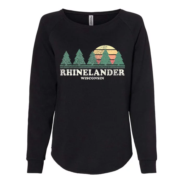 Rhinelander Wi Vintage Throwback Retro 70s Womens California Wash Sweatshirt