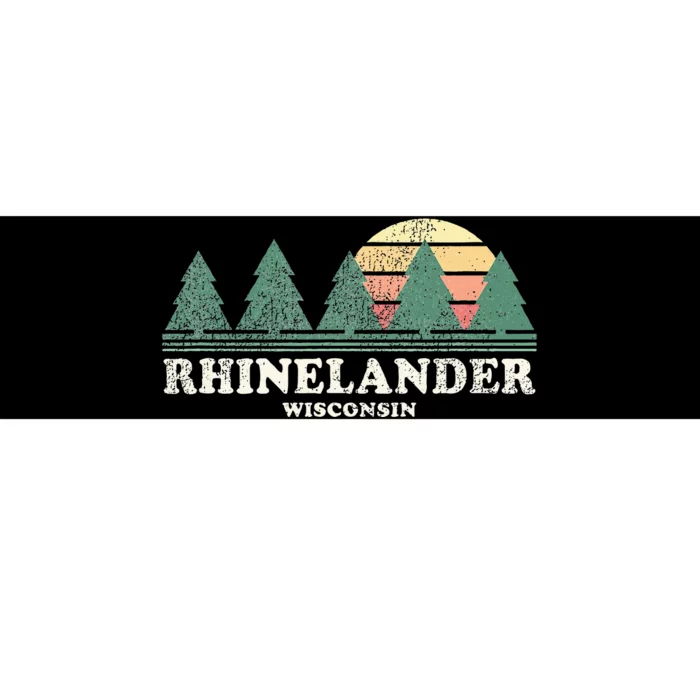 Rhinelander Wi Vintage Throwback Retro 70s Design Bumper Sticker