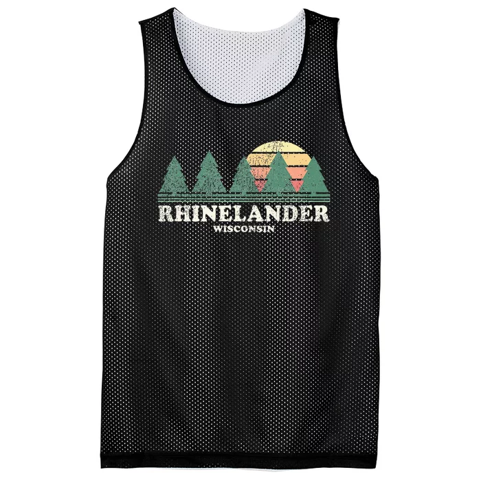 Rhinelander Wi Vintage Throwback Retro 70s Design Mesh Reversible Basketball Jersey Tank