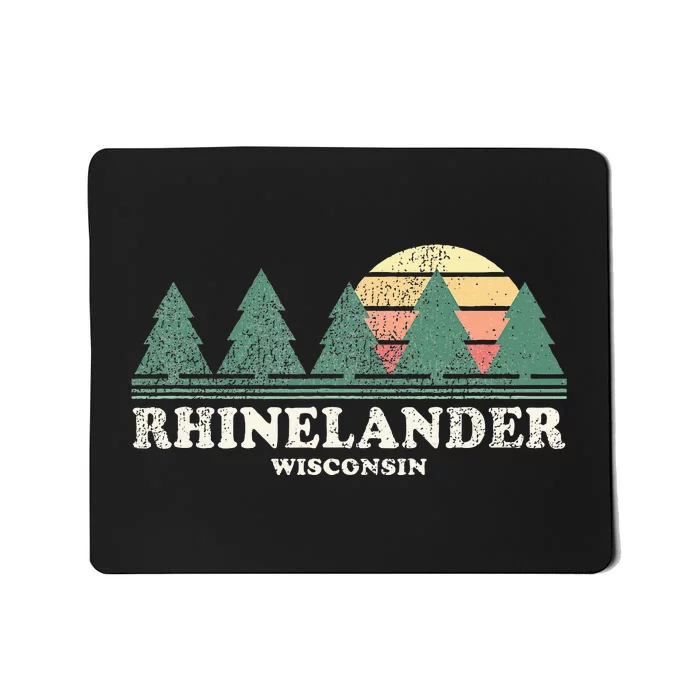 Rhinelander Wi Vintage Throwback Retro 70s Design Mousepad