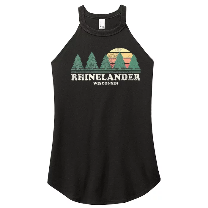 Rhinelander Wi Vintage Throwback Retro 70s Design Women’s Perfect Tri Rocker Tank