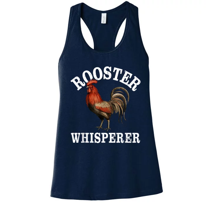 Rooster Whisperer Vintage Funny Farmer Rooster Lover Women's Racerback Tank