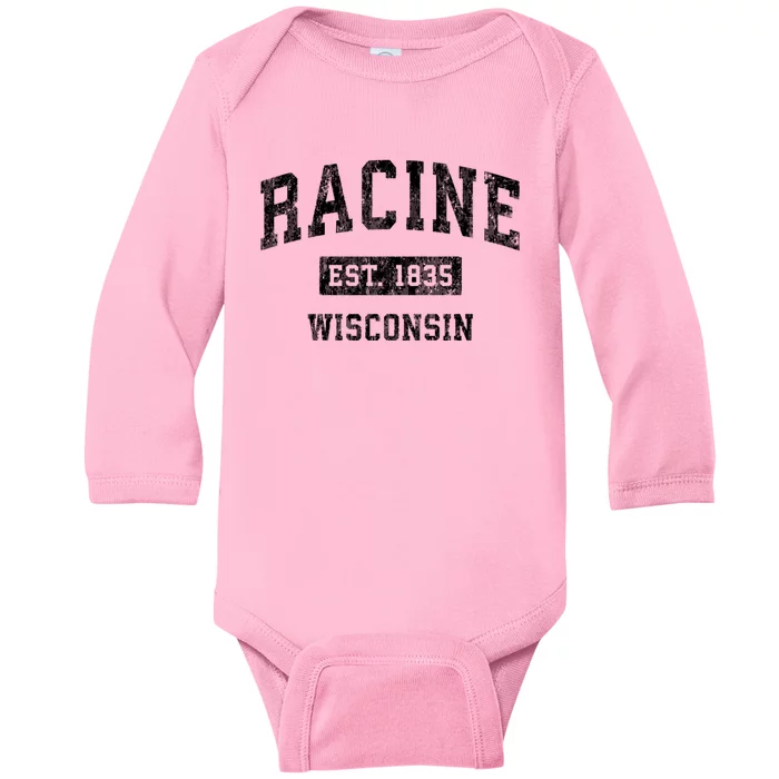 Racine Wisconsin Wi Vintage Sports Baby Long Sleeve Bodysuit