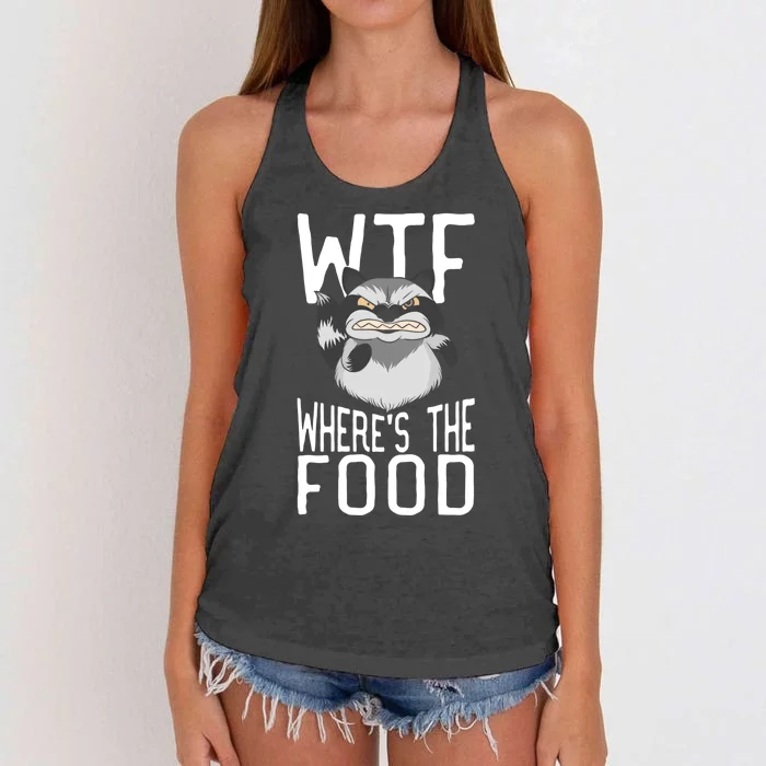 Raccoon Wtf Wheres The Food Funny Animal Raccoon Gift Women's Knotted Racerback Tank