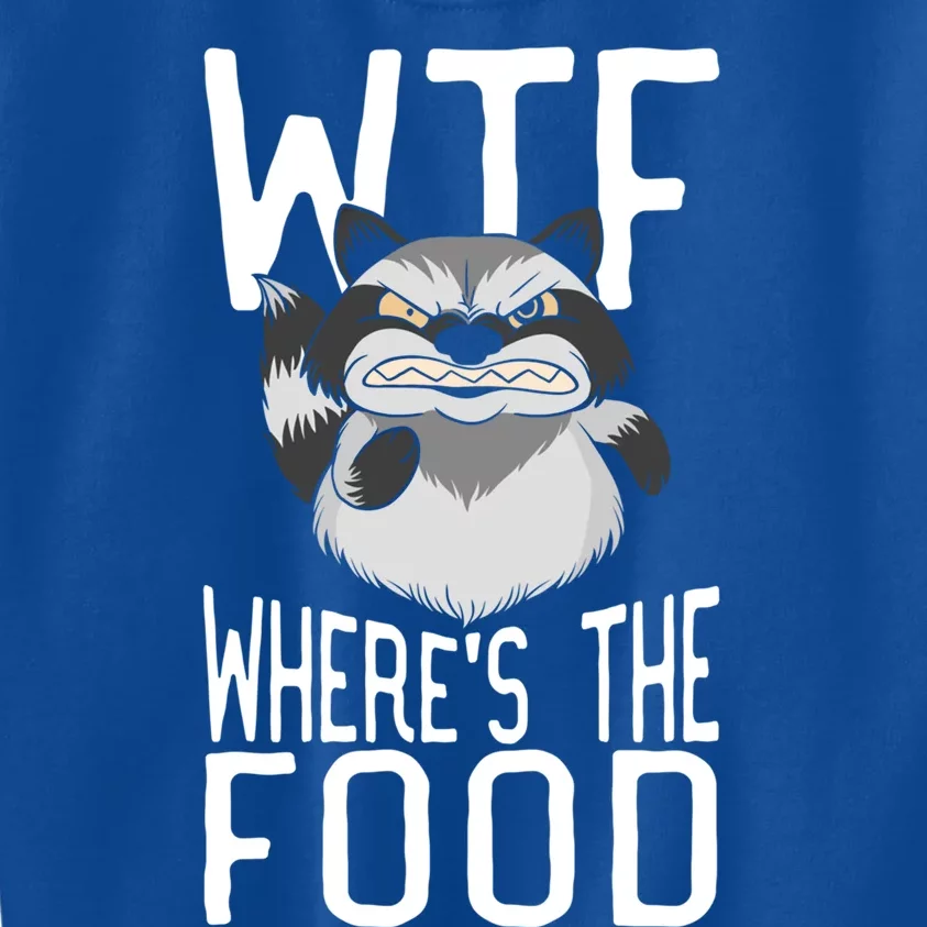 Raccoon Wtf Wheres The Food Funny Animal Raccoon Gift Kids Sweatshirt