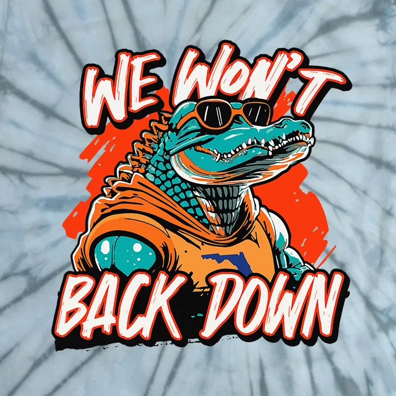 Retro We WonT Back Down Blue And Orange Gator Tie-Dye T-Shirt