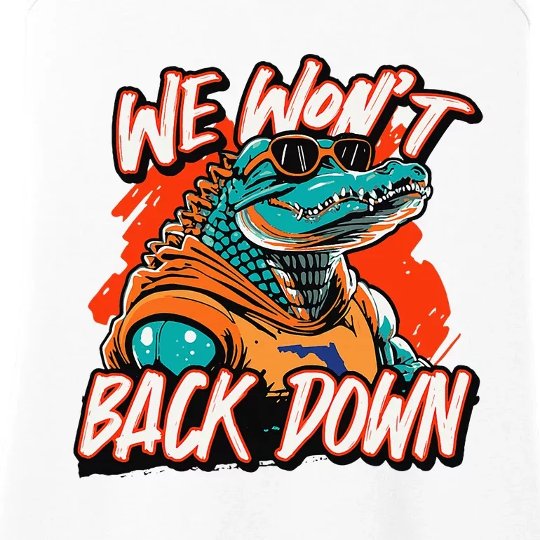 Retro We WonT Back Down Blue And Orange Gator Ladies Essential Tank