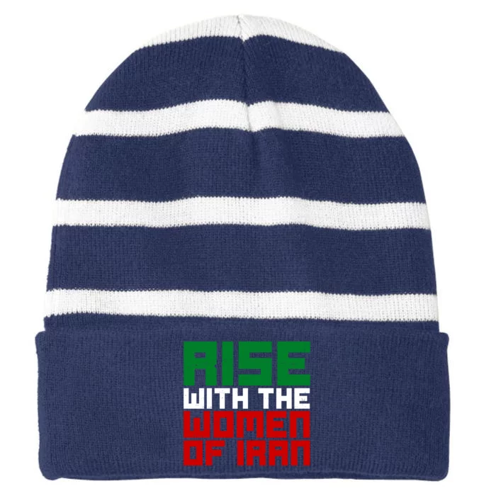 Rise With Women Of Iran Striped Beanie with Solid Band